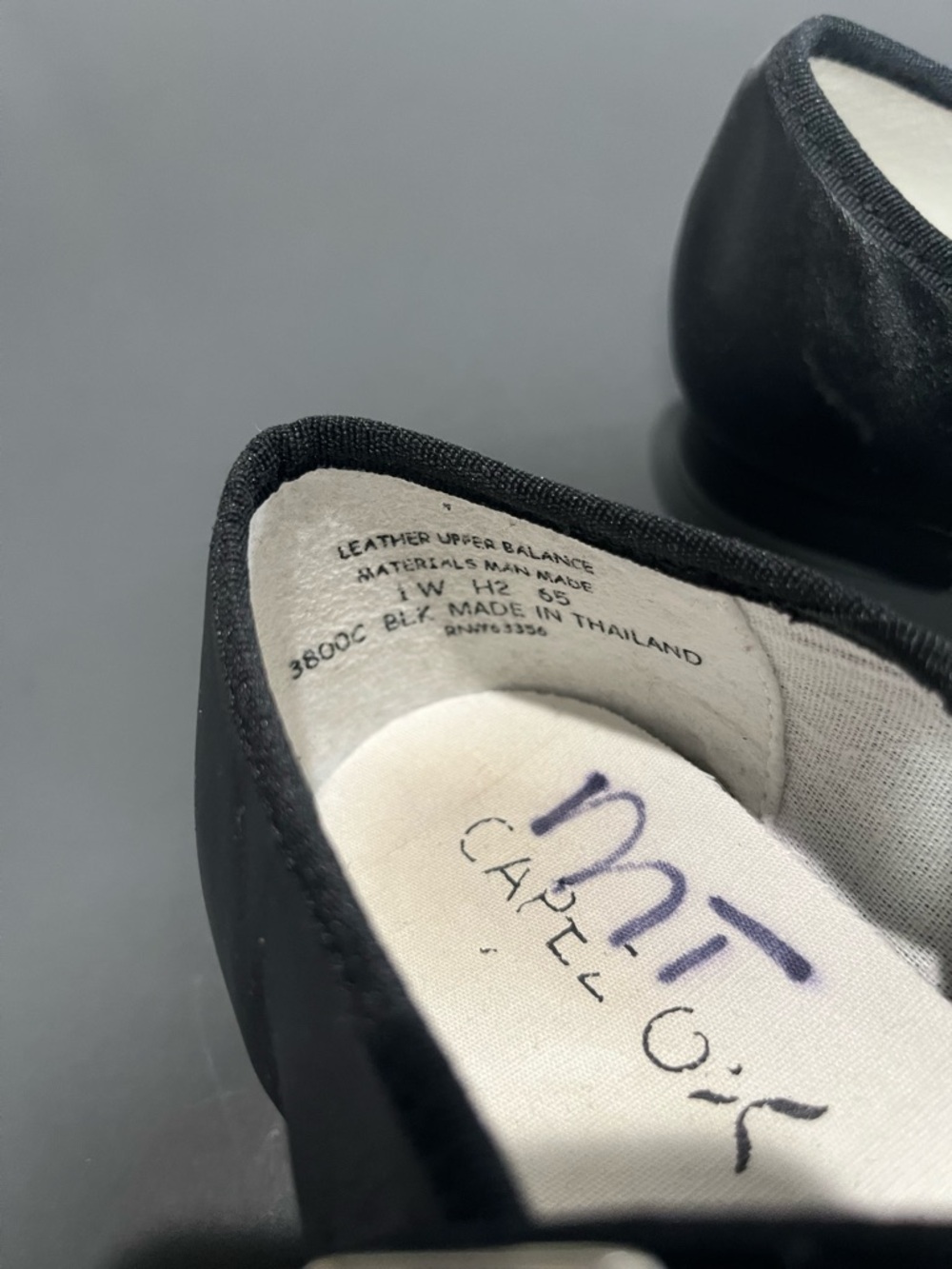 Capezio Flat Black Leather Mary Jane Adjustable Little Girls Wide Tap Dance Shoe - Picture 9 of 10